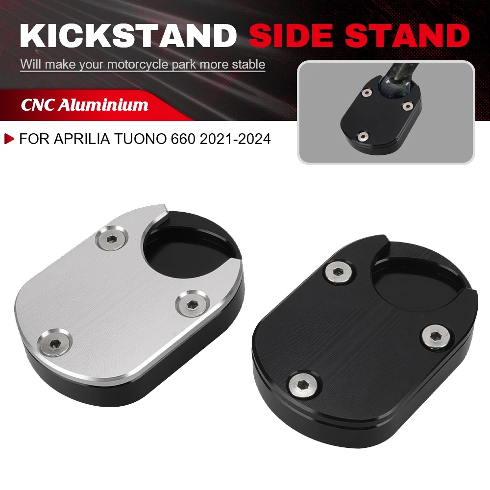 

Motorcycle Accessories Kickstand Foot Side Stand Extension Pad Support Plate Enlarge For Aprilia Tuono 660 2021-2022-2023-2024
