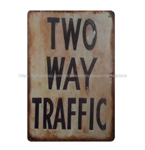 Two way Traffic metal tin sign outdoor wall art living room