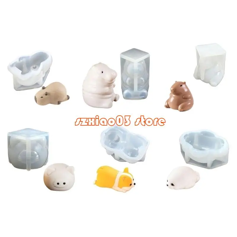 103C Puddings animais funcionais moldes silicone para lava -louças chocolate e bolo fondants Seguro e fácil usar