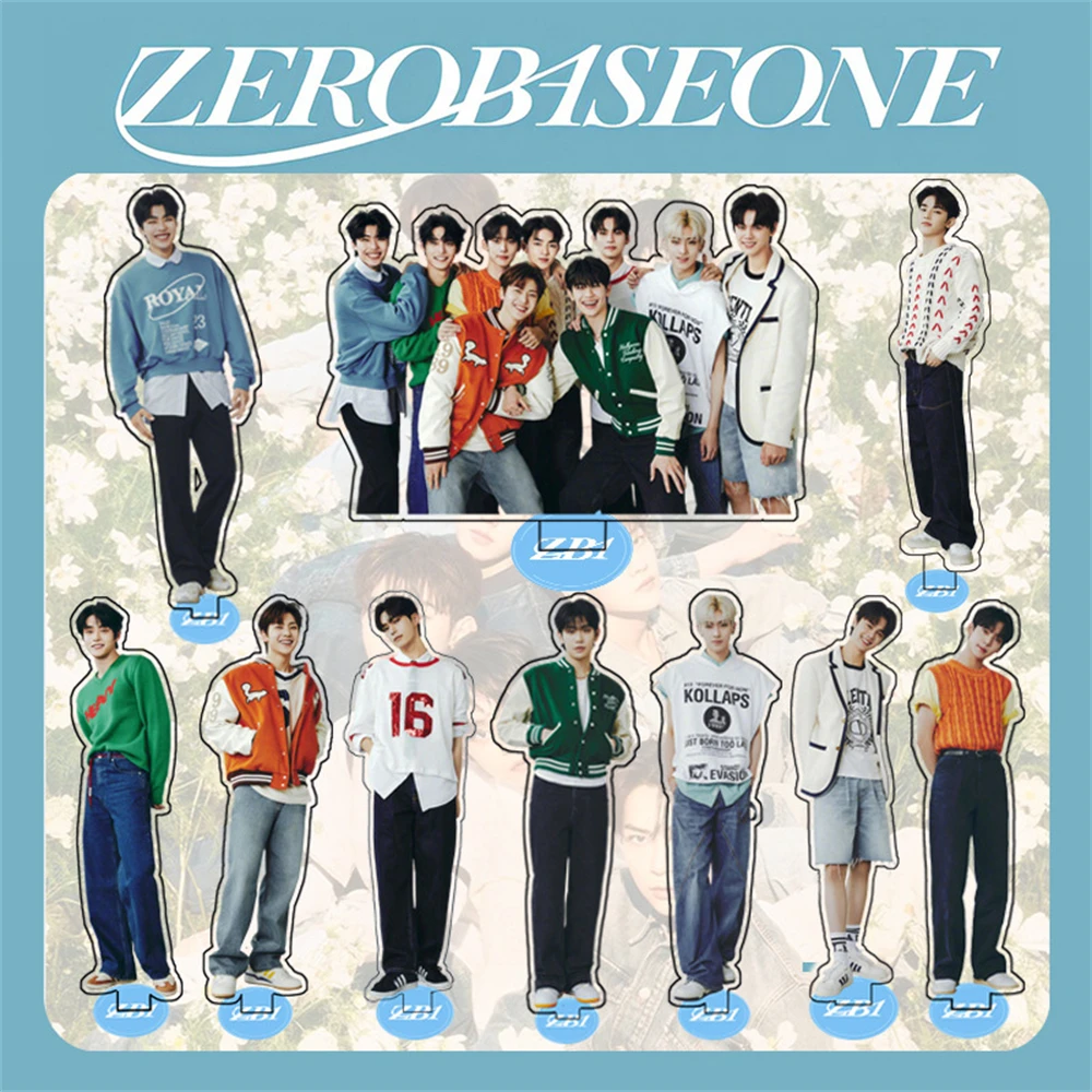 10CM KPOP ZEROBASEONE ZB1 Acrylic Double-Sided Stand Figure Ricky ZhangHao Hanbin Standing Model Collect Ornaments Fans Gift