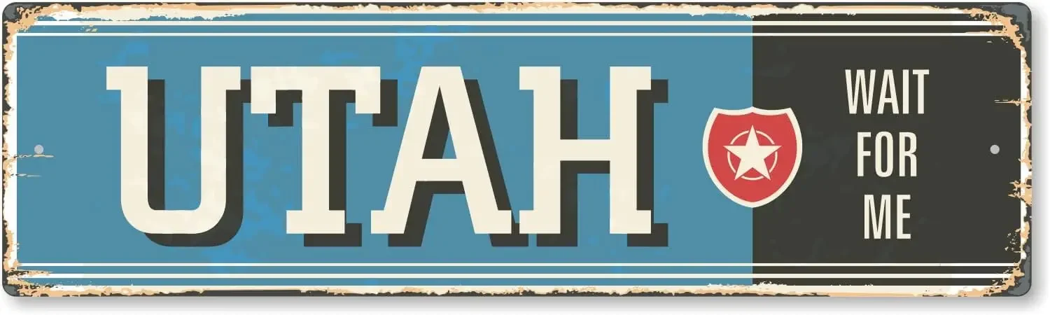 لافتة قصدير معدنية عتيقة SmartSign Arkansas State، ألومنيوم مقاوم للصدأ والحديد مع معطف شفاف، ديكور حائط قديم، متعدد الألوان