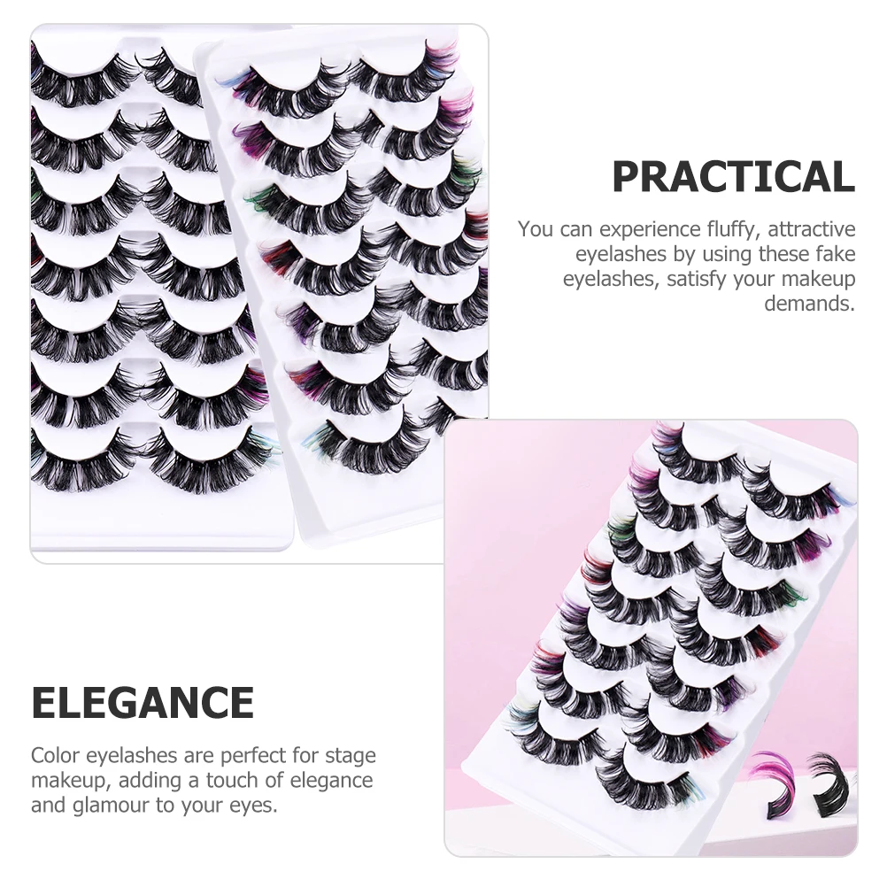 

Colored False Eyelashes Fake Lash Extensions Curl Faux Lashes Cluster With Color Lash Clusters For Party Wedding