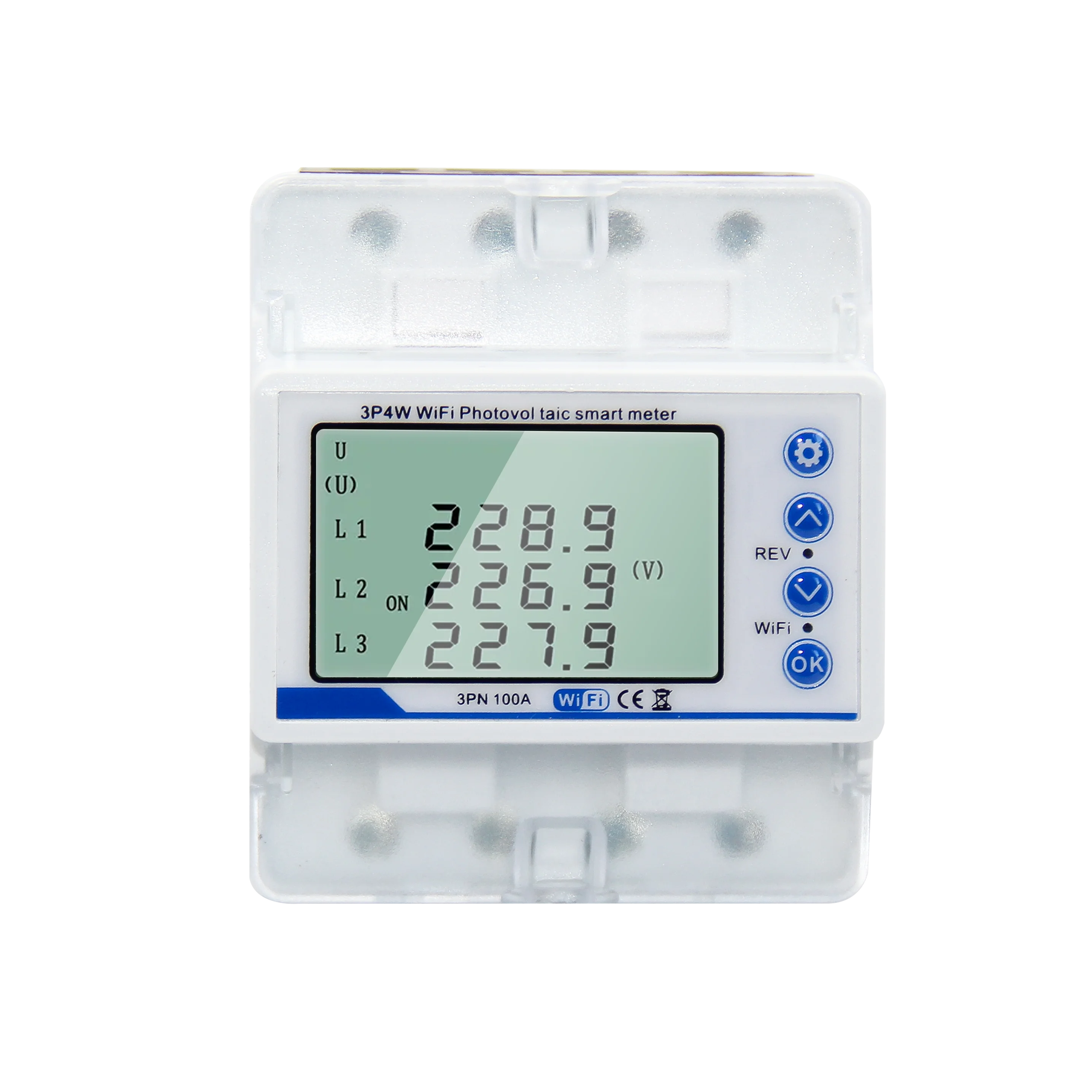 4P Tuya WiFi 3*220/380V 5(80)A Smart Bidirectional Energy Meter Over Under Voltage Protector Relay Switch Current Limiter Smart