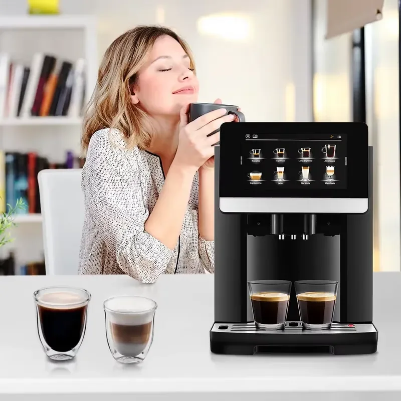 for Espresso Coffee Machine Automatic Bean to Cup Touch Screen Commercial Home Office Barista Maker Equipment