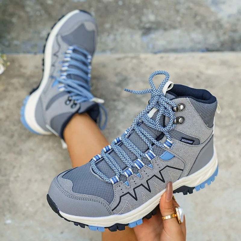 Outdoor Men's Hiking Shoes Waterproof Leather Sneakers Climbing&Trail Shoes Anti-slip Wear-resistant Mountain Trekking Shoes