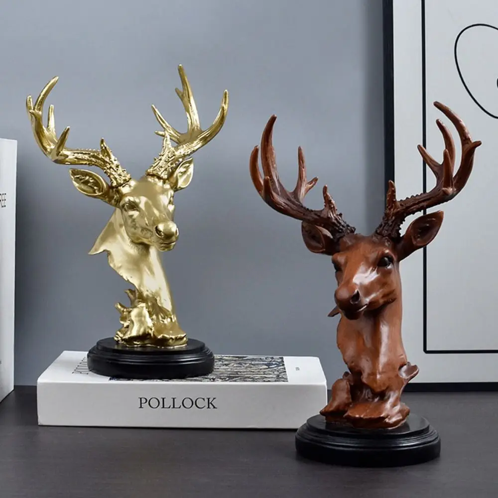 

Wealth Resin Deer Ornament Minimalist Modern Animal Sculpture Decorative Miniatures Figurine Micro Landscape