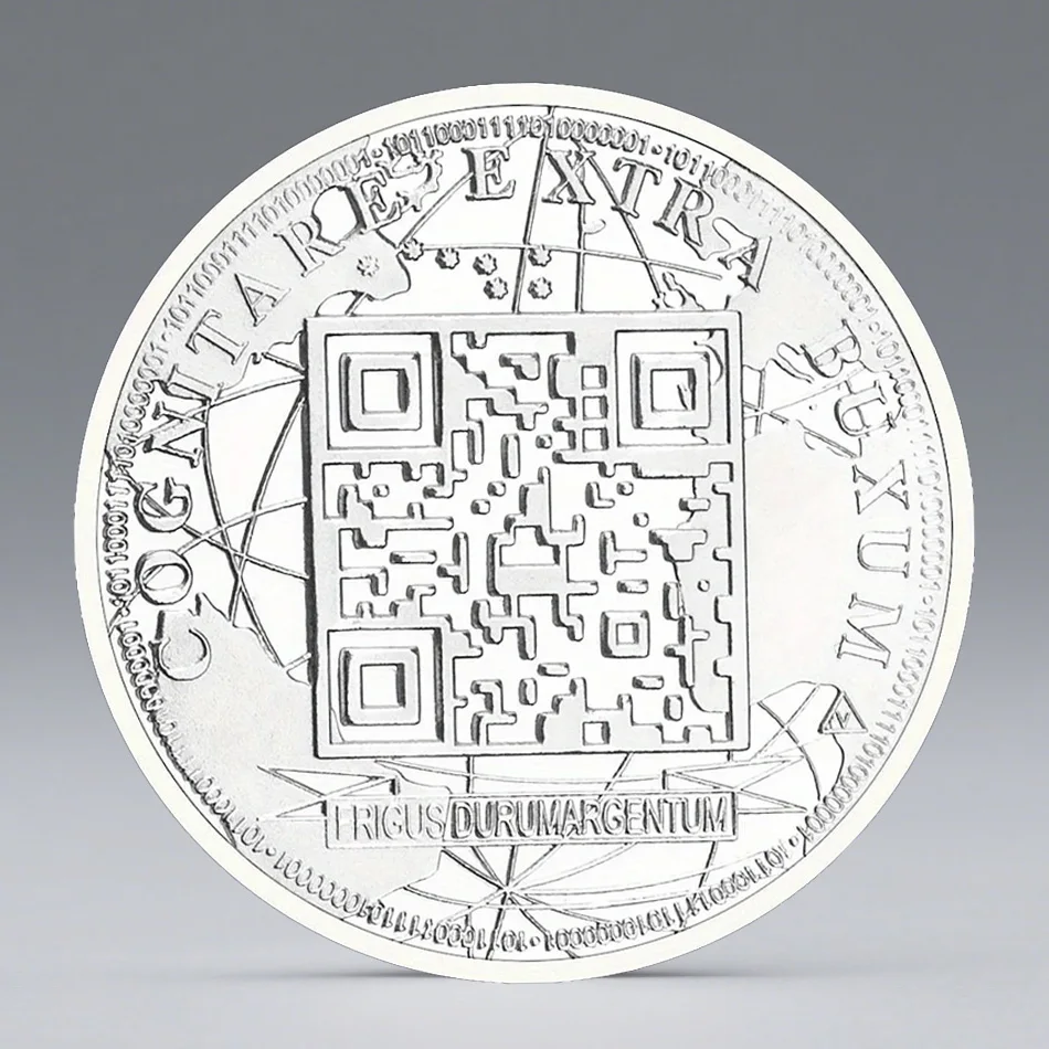 Bitcoin 2014 Collectible Silvery Plated Souvenir Coin Bitcoin Cryptocurrency Coin Physical Crypto Coin Commemorative Coin