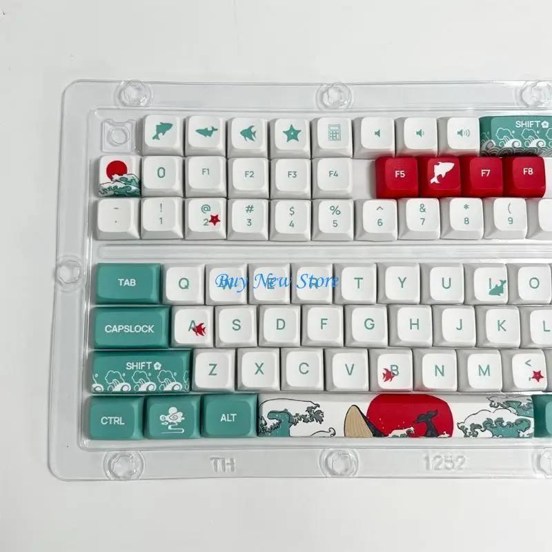 

20CE 124 Keys Keycaps Smooth and Oil-Proof PBT Heat Sublimation Coral Sea Keycap