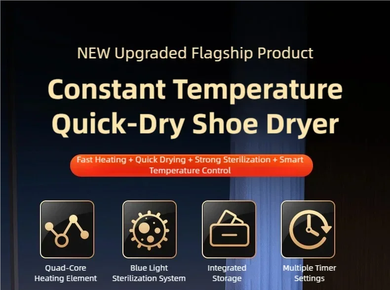 TINSOL Vierarmiger Schuhtrockner mit Duft 48 ° C Intelligente UV-Licht-Sterilisation und Desodorierung mit konstanter Temperatur – Detail 4