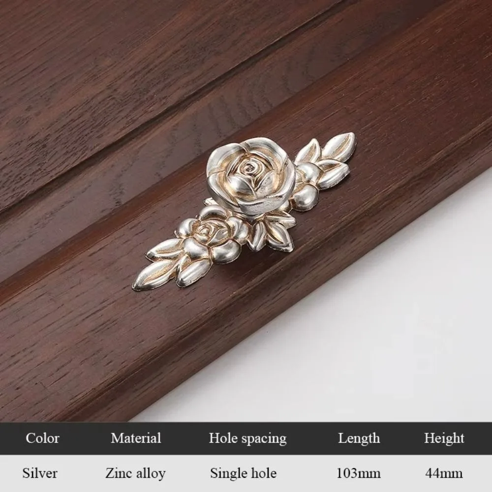 Antique Style European Rose Style Cabinet Handles Zinc Alloy Bronze Finish Drawer Knobs Wardrobe Pulls Furniture Hardware