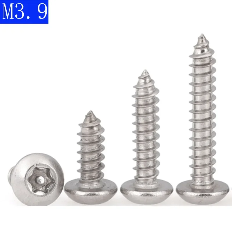 

M3.9 304 Stainless Steel Round Head Torx Pin Self - Tapping Security Screws Bolts A2-70