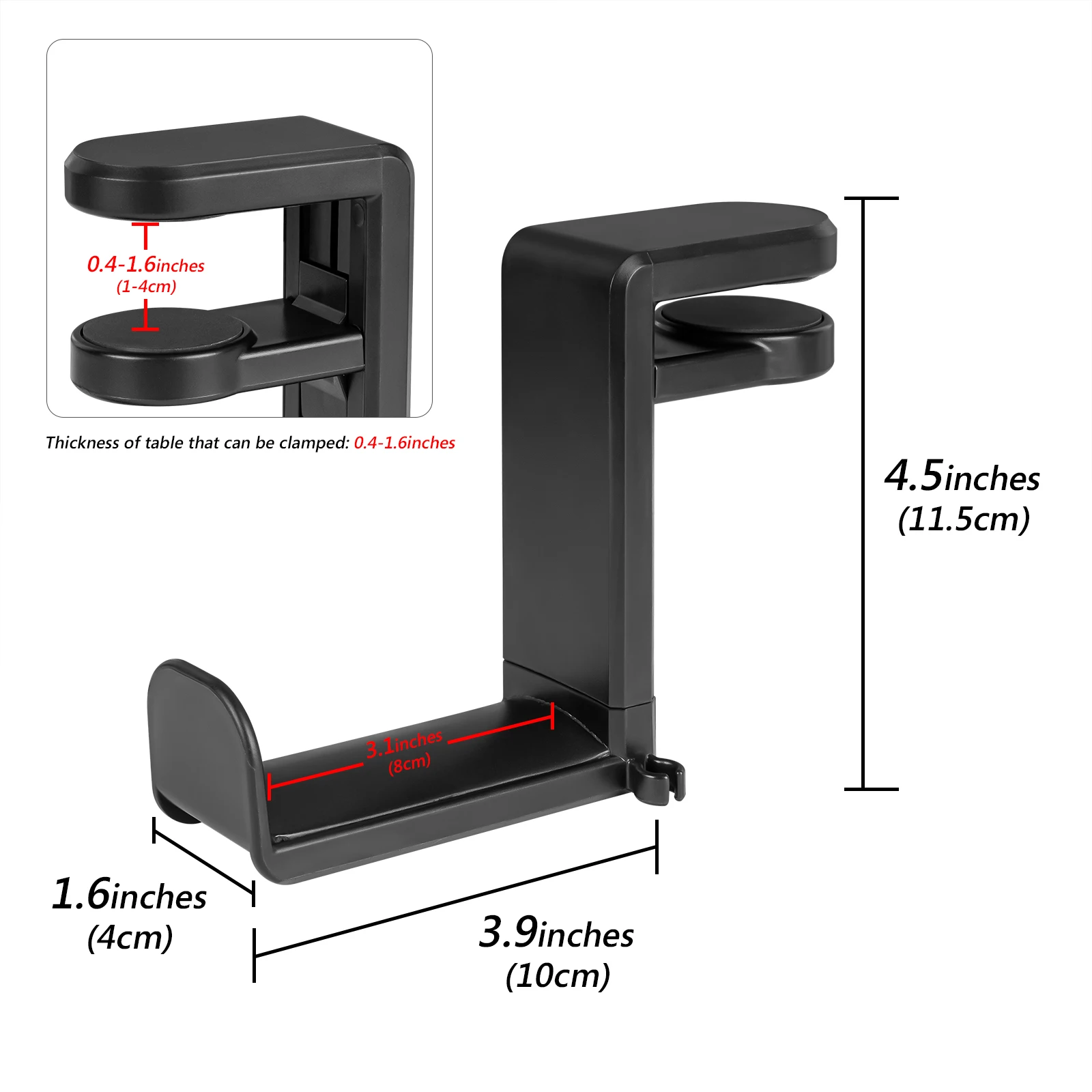 Geekria Gaming Headset Headphone Hook Stand, Under-Desk Headphone Stand Mount Holder with 360° Rotation Adjustable
