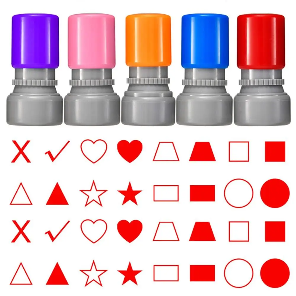 Pocket Multi Patroon Wiskunde Geometrie Stempel DIY Zelfinktende Leraar Gebruik Stempel Driehoek Trapezium Mini Tekening Stempel Basisschool
