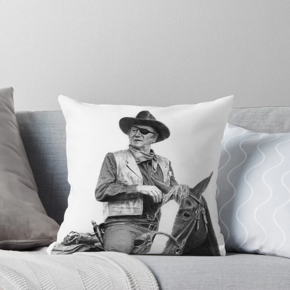 

John Wayne as Rooster Cogburn Throw Pillow Anime christmas supplies bed pillows Sofa Cushions Covers pillow