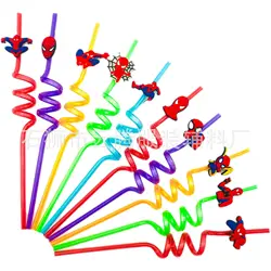 Pailles à boire à thème SpidSuffolk pour enfants, décorations de fête d'anniversaire, fournitures de fête préChristophe, cadeaux d'anniversaire, 1 pièce, 5 pièces, 10 pièces