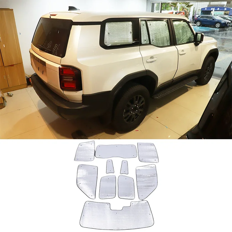 For Toyota Land Cruiser Prado LC250 2024+ Car full window glass sunshade Car Window Summer Sun Protection Heat Insulation 10 Pcs