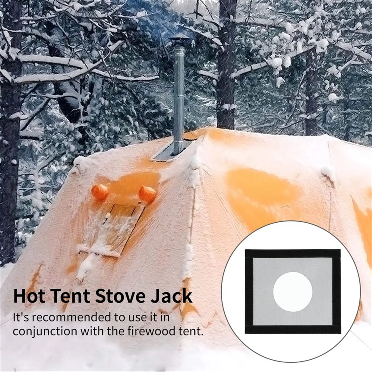 

Portable Hot Tent Stove Jack 9.1 x 7.9Inch, for Tent with 3.7Inch Round Hole