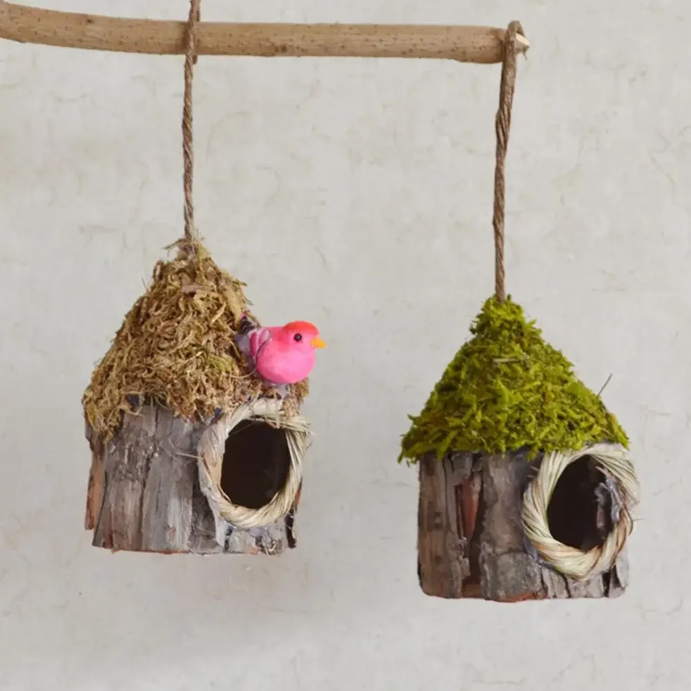 Simulation Tree Bird Nest Breeding Hang Handwoven Nest Bird Cage Outdoor Decorative Weaved Hanging Parrot Nest Garden Decoration