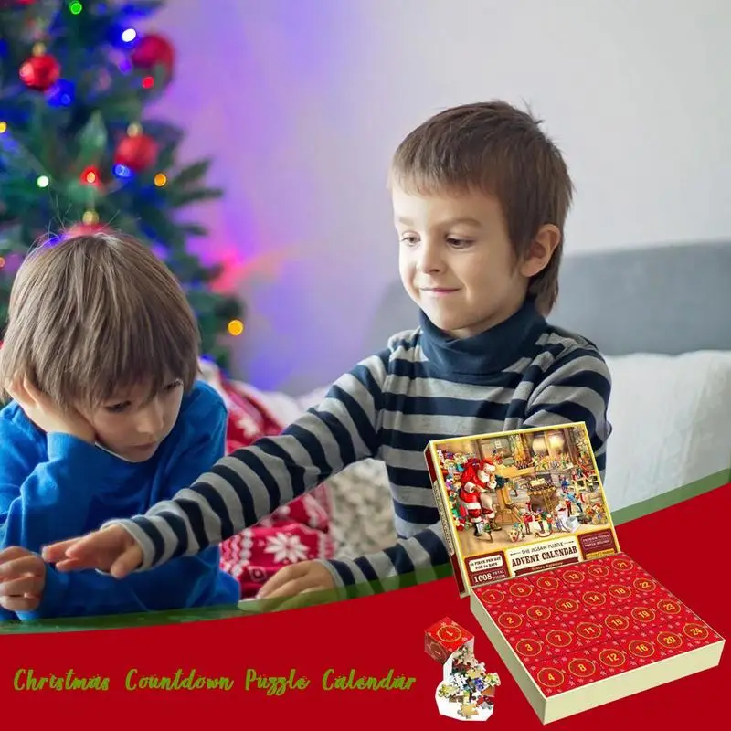 24 Adventskalender Puzzeldozen Voor Kinderen Kerstpuzzel Countdown Kalender