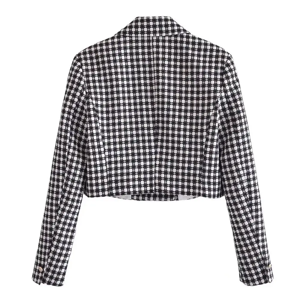 

Women's Plaid Texture Blazer Suit European And American Style Wholesale Fashion Outerwear