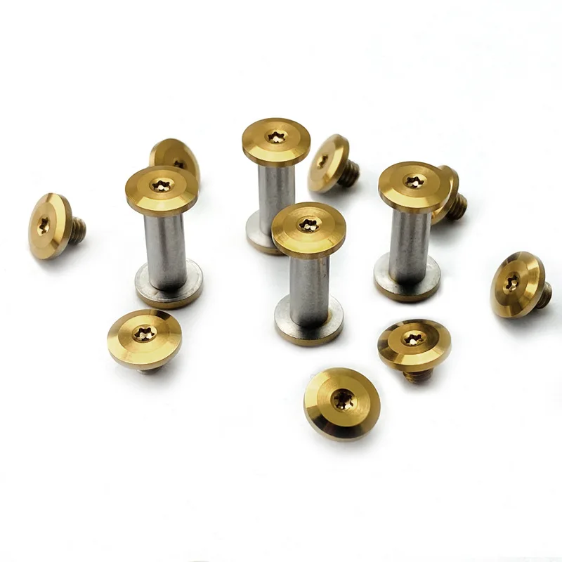 10pcs/lot 416 Stainless Steel Material CNC Knife Pairs Locking T8 Torx Screws M4 Thread Spindle Nails Rivets Fasteners DIY Parts