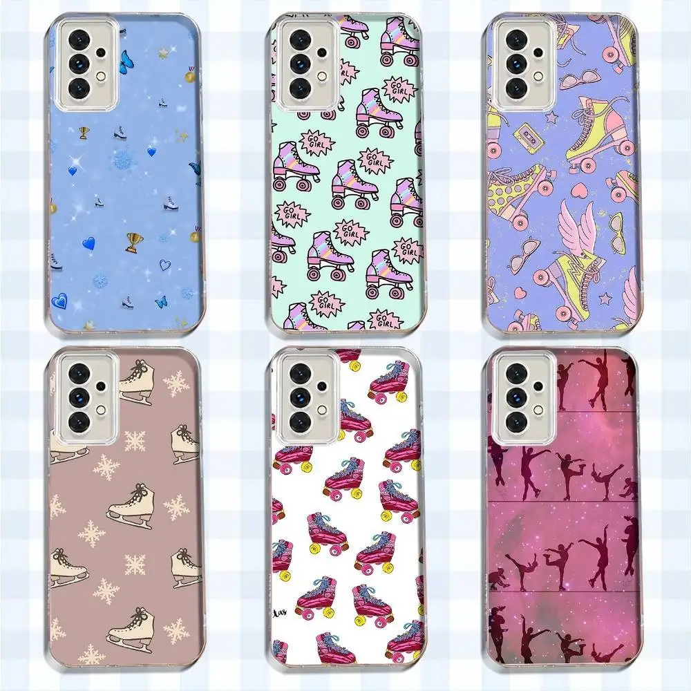

Figure Skating Dance Sport Phone Case For Samsung S24,30,21,22,23,20 FE,lite,PIus,Ultra,5G,Note,9,10 Transparent Cover