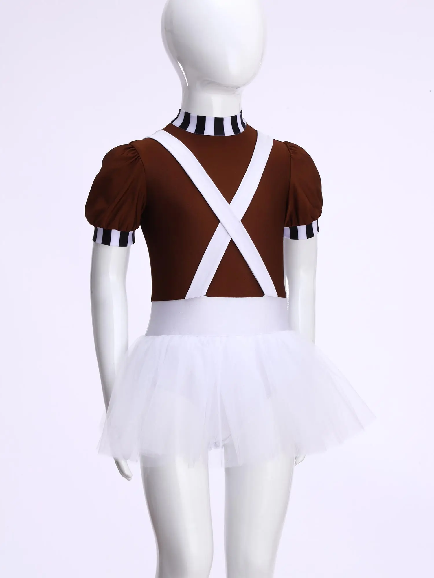 Girls Ballet Tutu Dresses Stage Performance Fancy Dress Factory Worker Chocolate Candy Movie Character Outfit Halloween Costume
