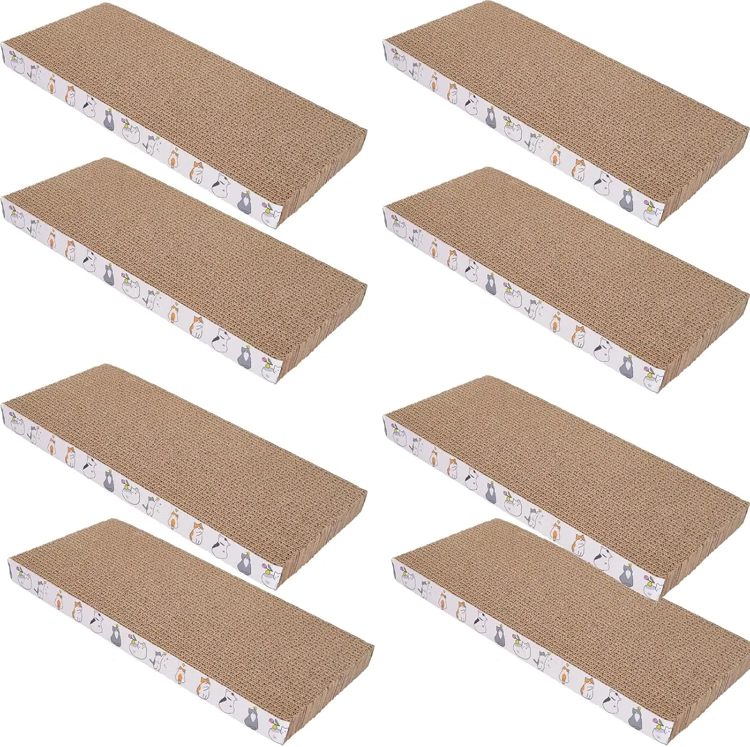 

8 Packs cat Scratch pad Toys Reversible cat Scratching Post Cardboard cat scratchers for Indoor Cats Sleep Play and Grin