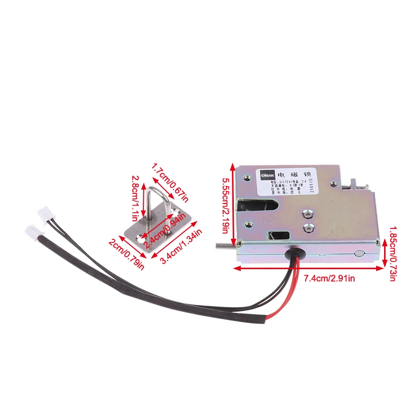 Электрический замок постоянного тока 12V2A, самооткрывающийся электронный замок для шкафа, небольшой соленоидный электрический замок для ящика шкафа с управлением