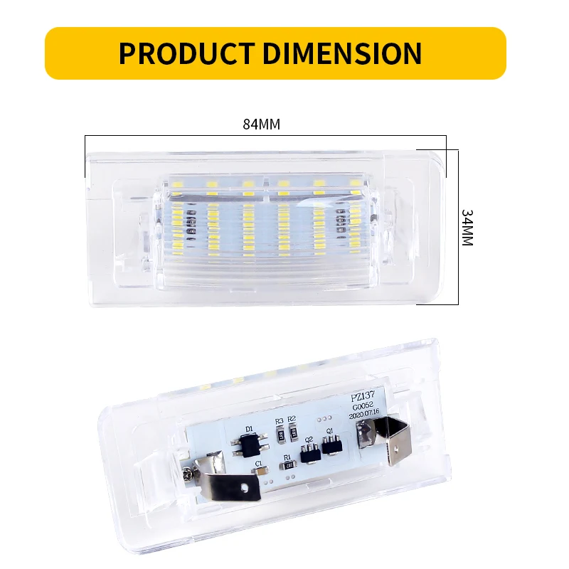 2Pcs LED Number License Plate Lights For Audi TT MK1 8N Coupe 8N3 Cabrio 8N9 Roadster 1998-2006 OEM#:8N0943021A Car Accessories