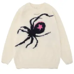 Mohair Spider Sweater Men Knitwear Women's Winter Ugly Sweater Butterfly Pullovers Male Jumpers Harajuku Y2k Vintage New Knit