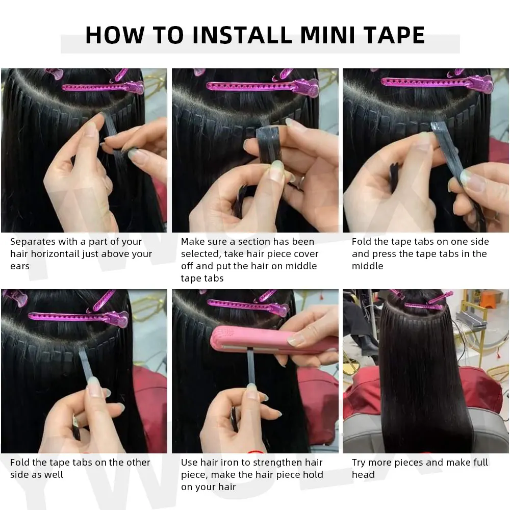 شريط صغير-وصلات شعر بشري ، مزدوج الجانب ، غير مرئي ، سلس ، طبيعي ، مستقيم ، 12 بوصة ، 16 بوصة ، 20 بوصة ، 10 بوصة لكل مجموعة