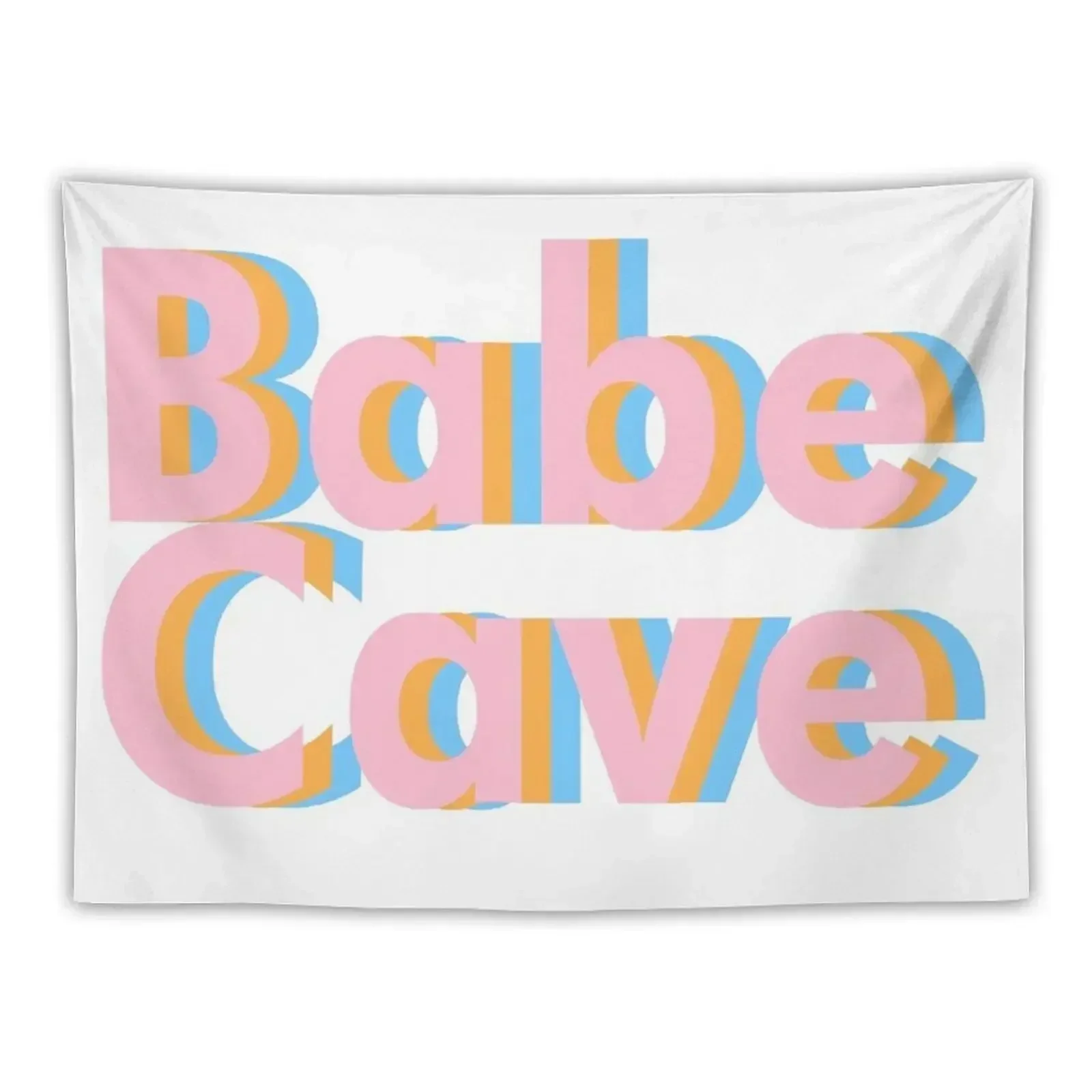 Babe Cave Retro Dope 70s Bright Typography Tapestry Room Decor Aesthetic Wall Decor Decorations For Your Bedroom Tapestry