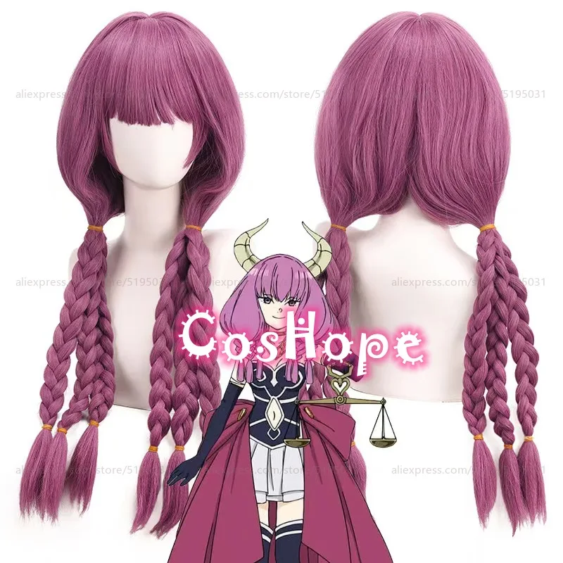 Aura Cosplay Wig 80cm Long Wig with Pre Braided Pink Purple Wig Cosplay Anime Wigs Heat Resistant Synthetic Wigs 