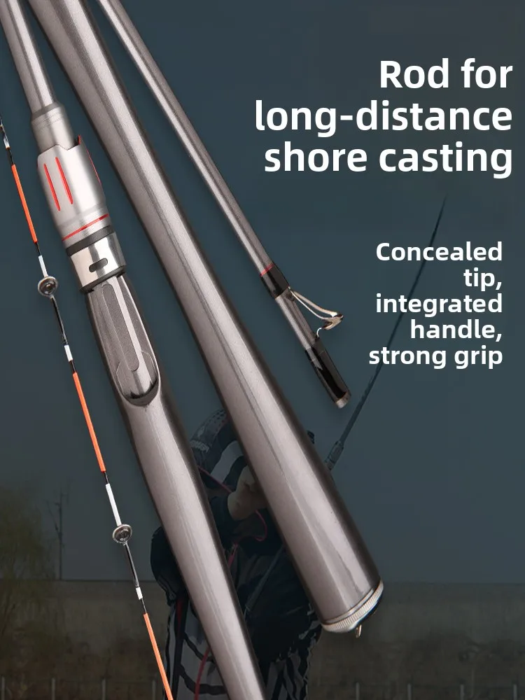 قصبة صيد جديدة من ألياف الكربون للصيد من الشاطئ، قصبة صيد ناعمة الذيل قابلة للتمديد للصيد في البحر والرمي لمسافات طويلة #1