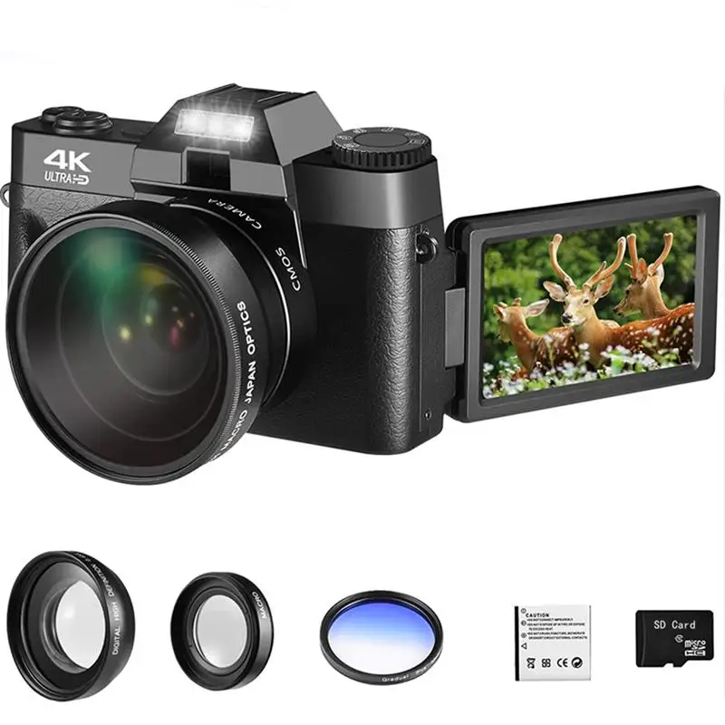 Top Compact Digital Photography Camera 4K WIFI Web Camera Vintage Vlog Video Recorder YouTube 48MP Camcorder 3