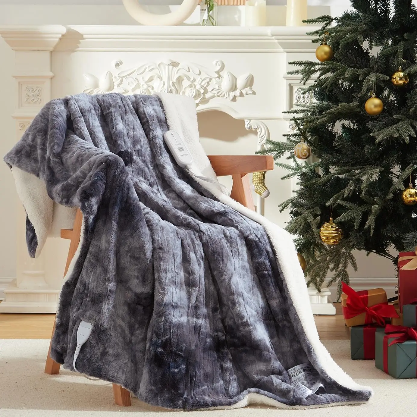 Garvee Electric Heated Blanket Soft Faux Fur Sherpa Heating Blanket 10 Hours Auto Shut-Off ,Overheat Protection,ETL Certified,Fast Heating,Machine Washable 5 Fast Heating Levels
