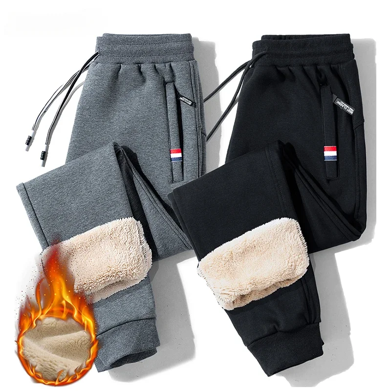 

Winter Warm Fleece Pants Men 2024 Lambswool Thick Casual Thermal Sweatpants Male Trousers Brand High Quality Fashion Men Joggers