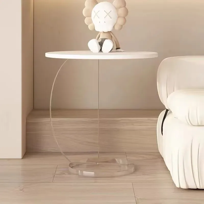 Light Luxury Cream Sofa Side A Few Acrylic Coffee Table Small Side Table Living Room Bedroom Bay Window Mini End Table