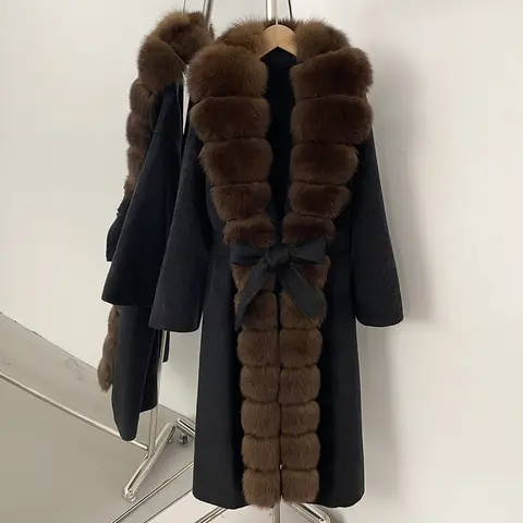 Réalité manteau de fourrure vêtements chauds fourrure de renard femme laine manteau printemps manches longues laine vraie fourrure veste nouveau automne hiver femmes