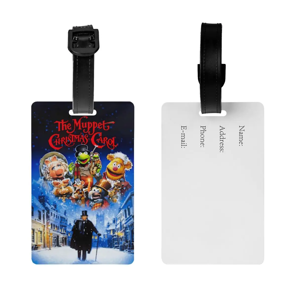 Muppet عيد الميلاد كارول علامات الأمتعة حقيبة الملحقات السفر موضة الأمتعة الصعود علامة التسمية حامل معرف اسم العنوان