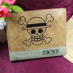 New One Piece Anime Figures Luffy Skull Foldable PU Wallet Children Cartoons Cosplay Chopper Leather Coin Purse Birthday Gifts