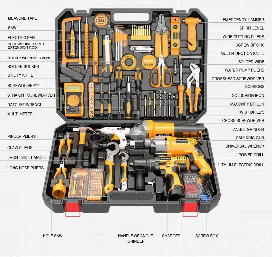 Electrician Dedicated Waterproof Plastic Multi-function Home Hardware Tool Kit