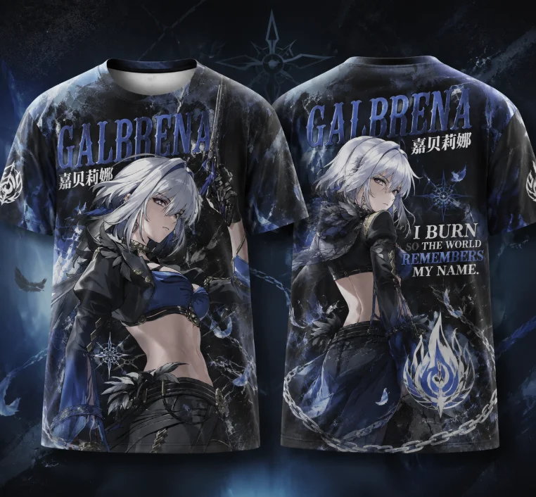 Anime Art Pattern T-shirt 3D Printed Double sided Full Print Street Wear Casual Top for Men and Women Fashion