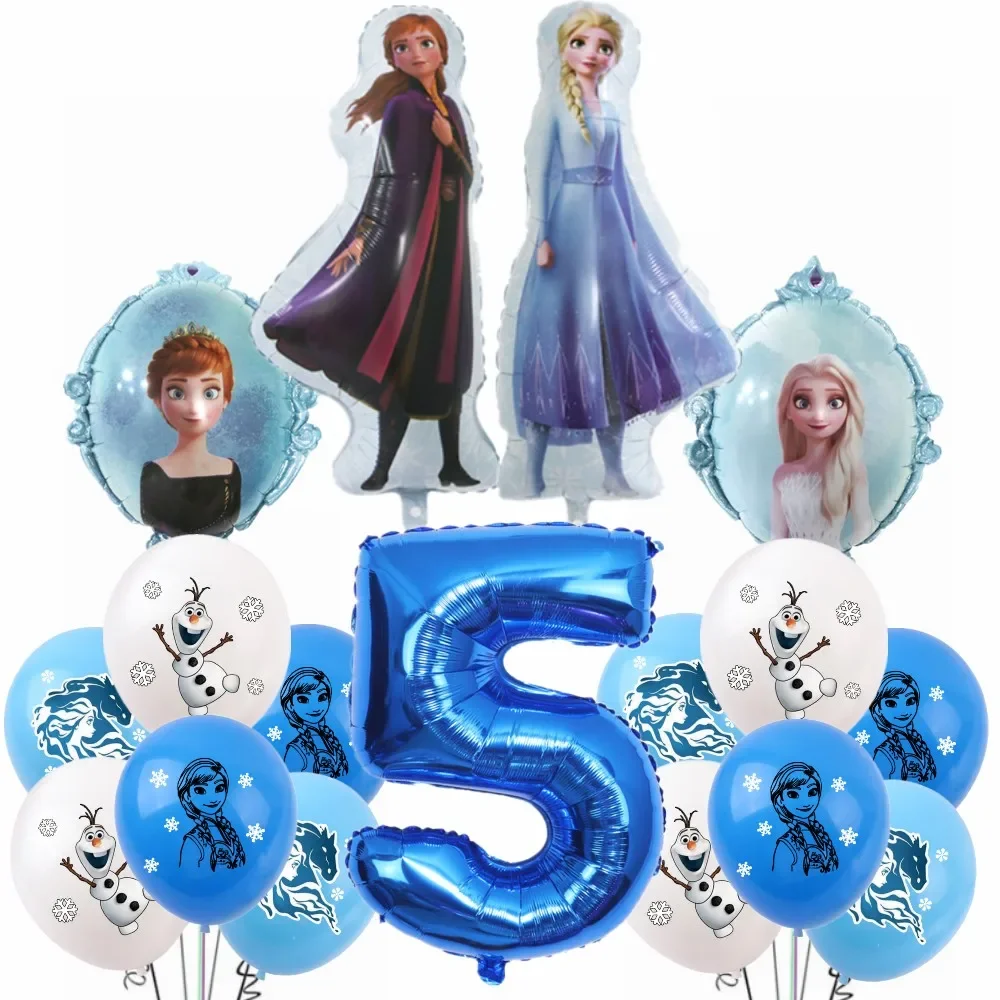 Nowe dekoracje świąteczne Frozen Elsa Anna Motyw królowej śniegu Zastawa stołowa Zestaw balonów Baby Shower Kids Girls Birthday Party Supplies