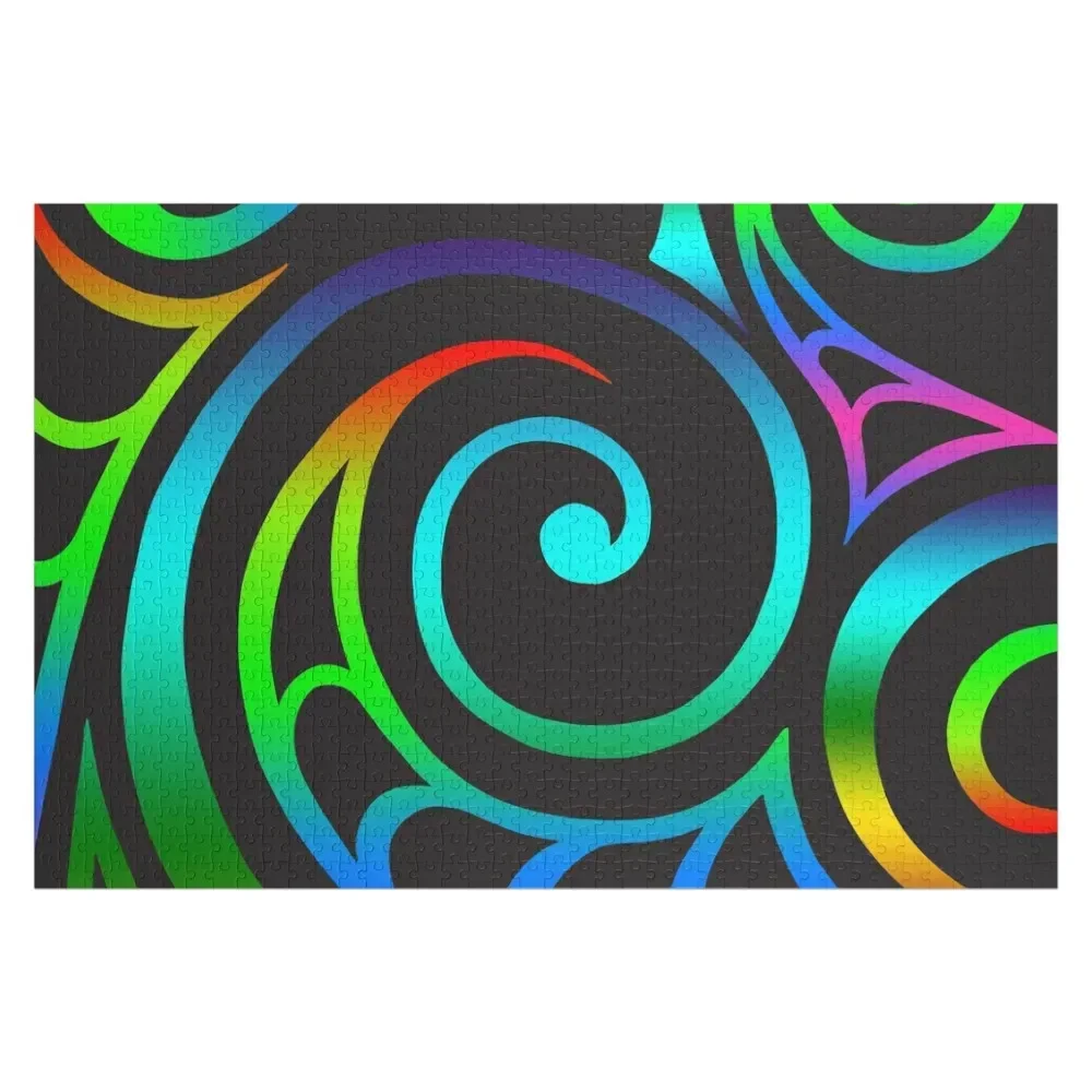 

Colorful Maori Koru - new zealand kiwi Jigsaw Puzzle Wooden Decor Paintings Wooden Name Custom Personalized Iq Puzzle