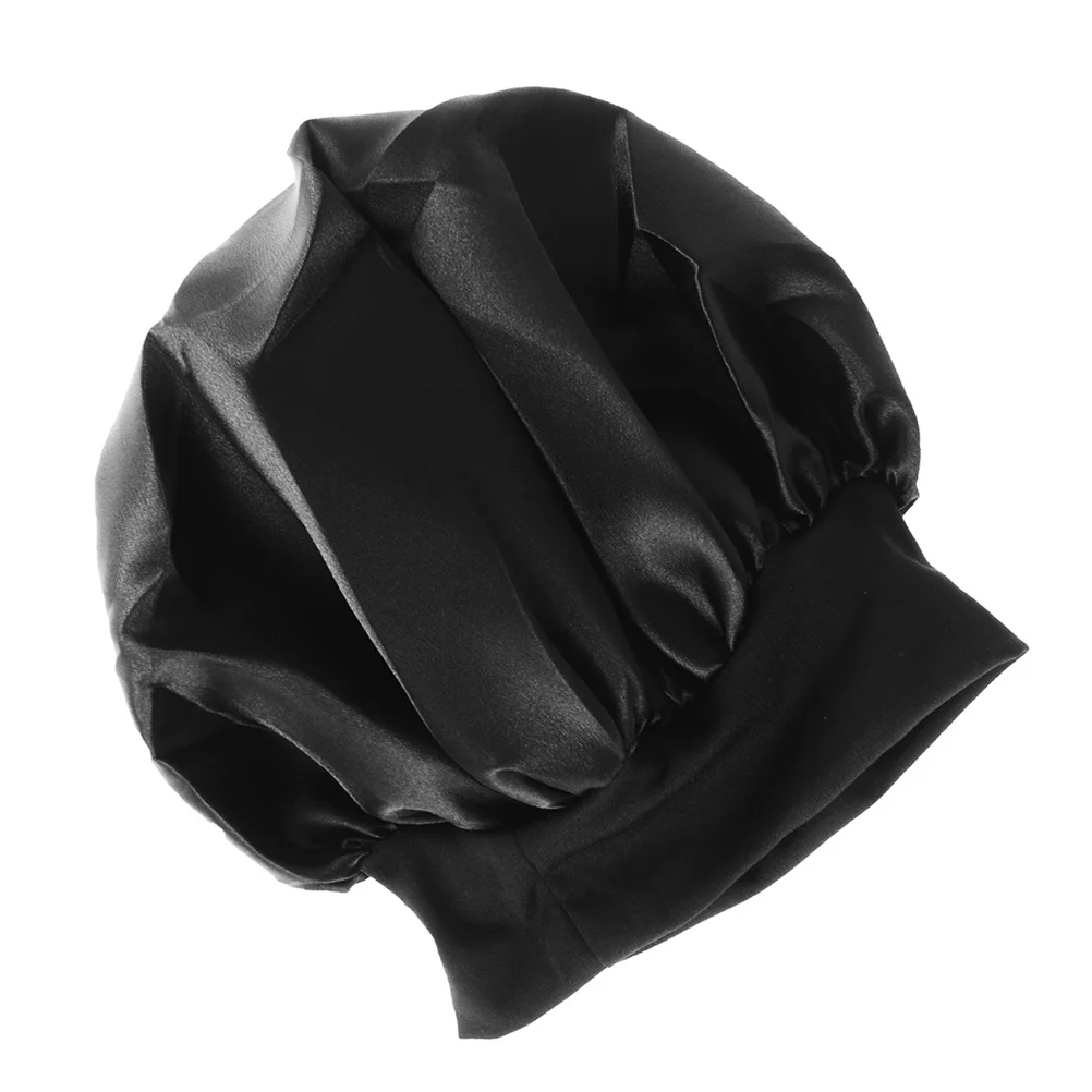 2 uds diadema elástica de lado ancho gorro para dormir gorro para el cuidado del cabello nocturno gorro para dormir negro duradero elástico de lado ancho