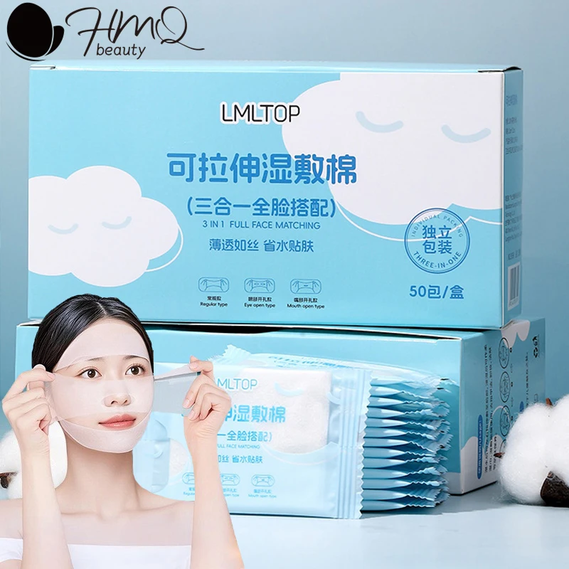 

3 In1 Facial Stretch Cotton Pad Individually Wrapped Hydrating Facial Cotton Sheet for Forehead Eye Nose Neck Facial Mask Paper