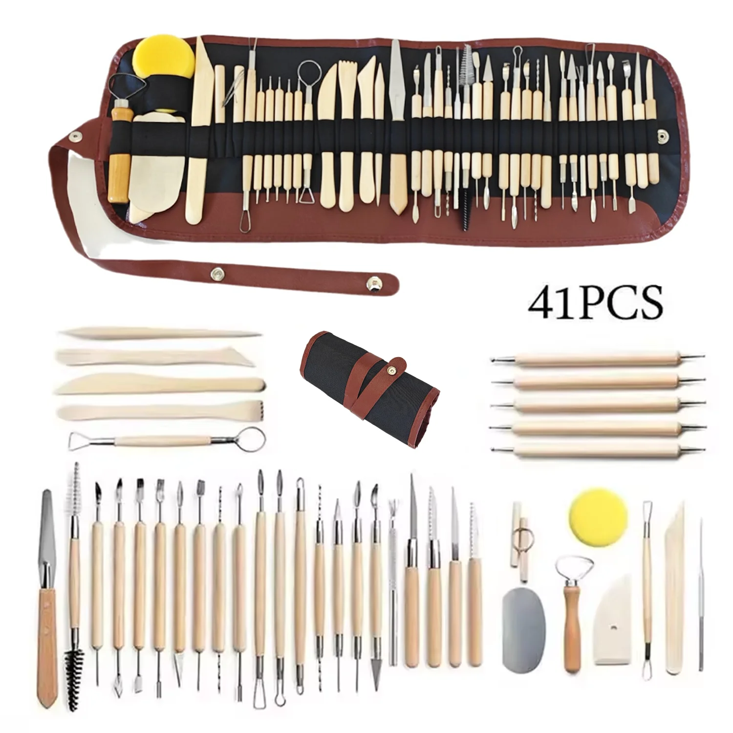 Pottery Clay Sculpting Tools Kit 8-61 Pcs/Set, Ceramic Wax Clays Carving Tools for Art Craft Pottery Sculpting Modeling Tool Set