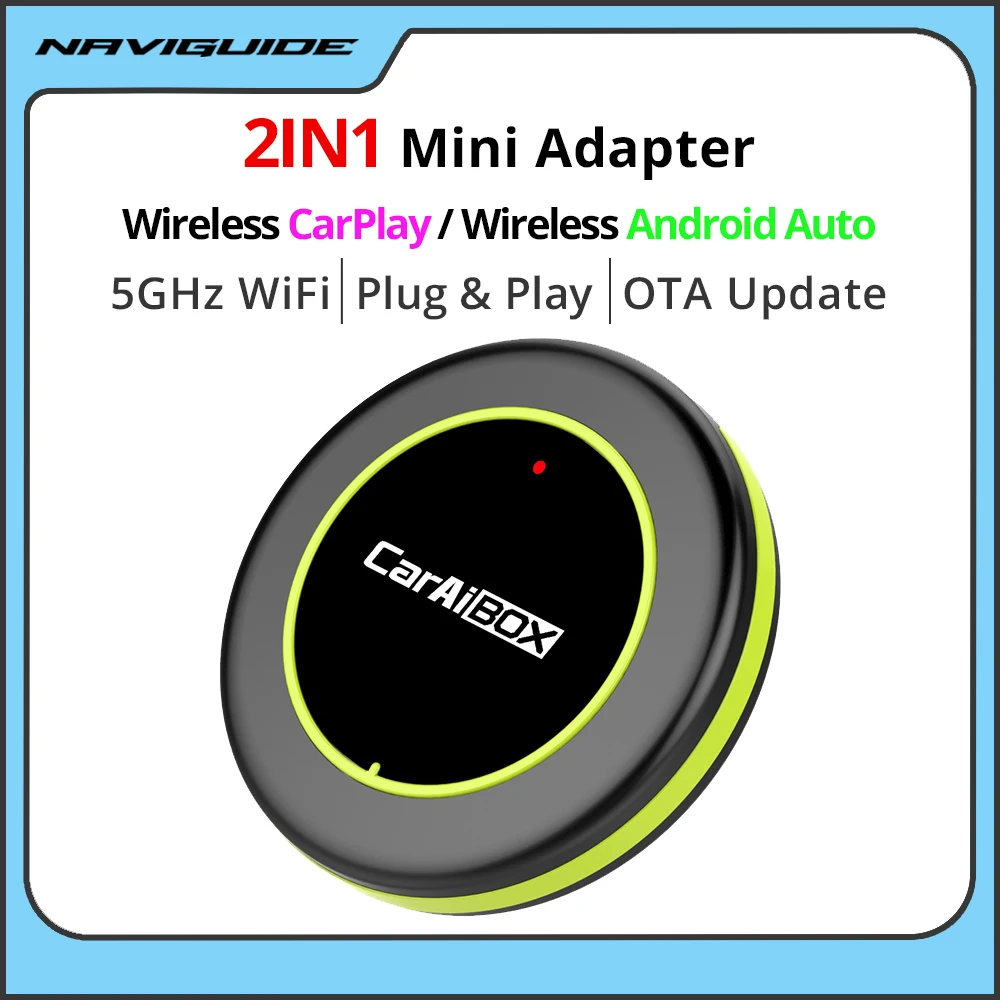 

NAVIGUIDE EC06 2IN1 Wireless CarPlay Android Auto USB Adapter For Toyota Nissan Suzuki Audi Plug And Play